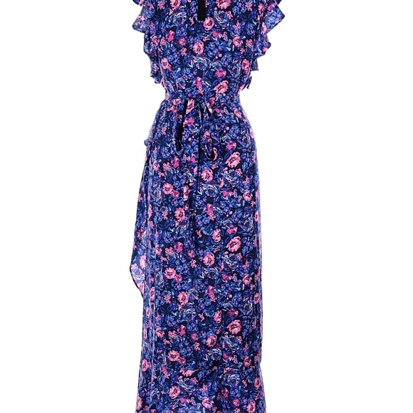 NWT XL Ava & Aiden Blue and Pink Floral Maxi Dress - Picture 5 of 12